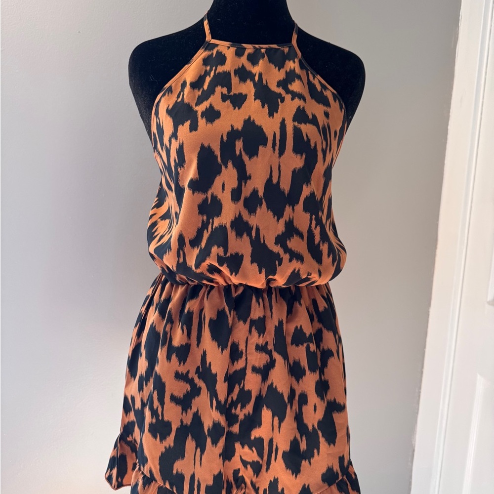 Leopard Print Halter Romper